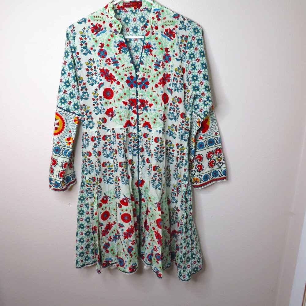 Women's Khaadi Pret 12 Pakistani Multicolor Button Front Tunic Shirt